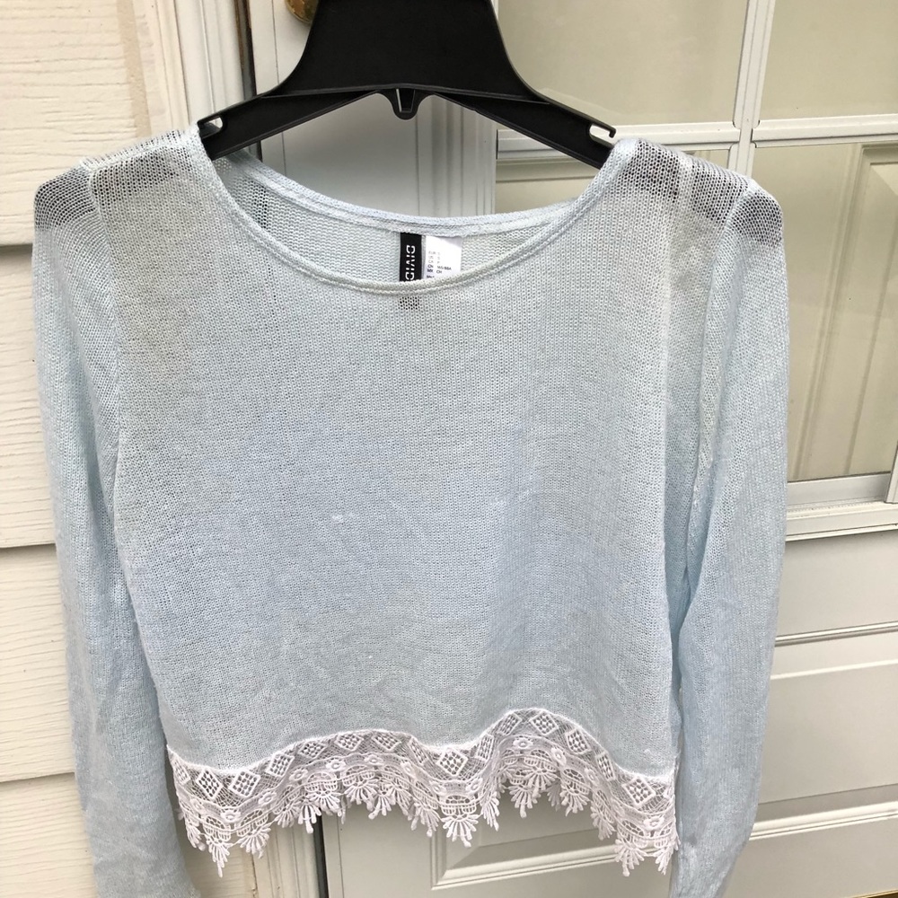 thin light blue sweater h&m